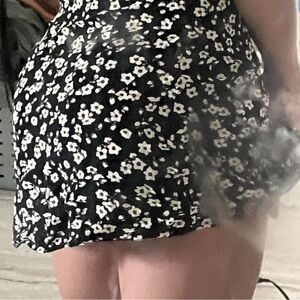 Floral Black and White Women's Skirt